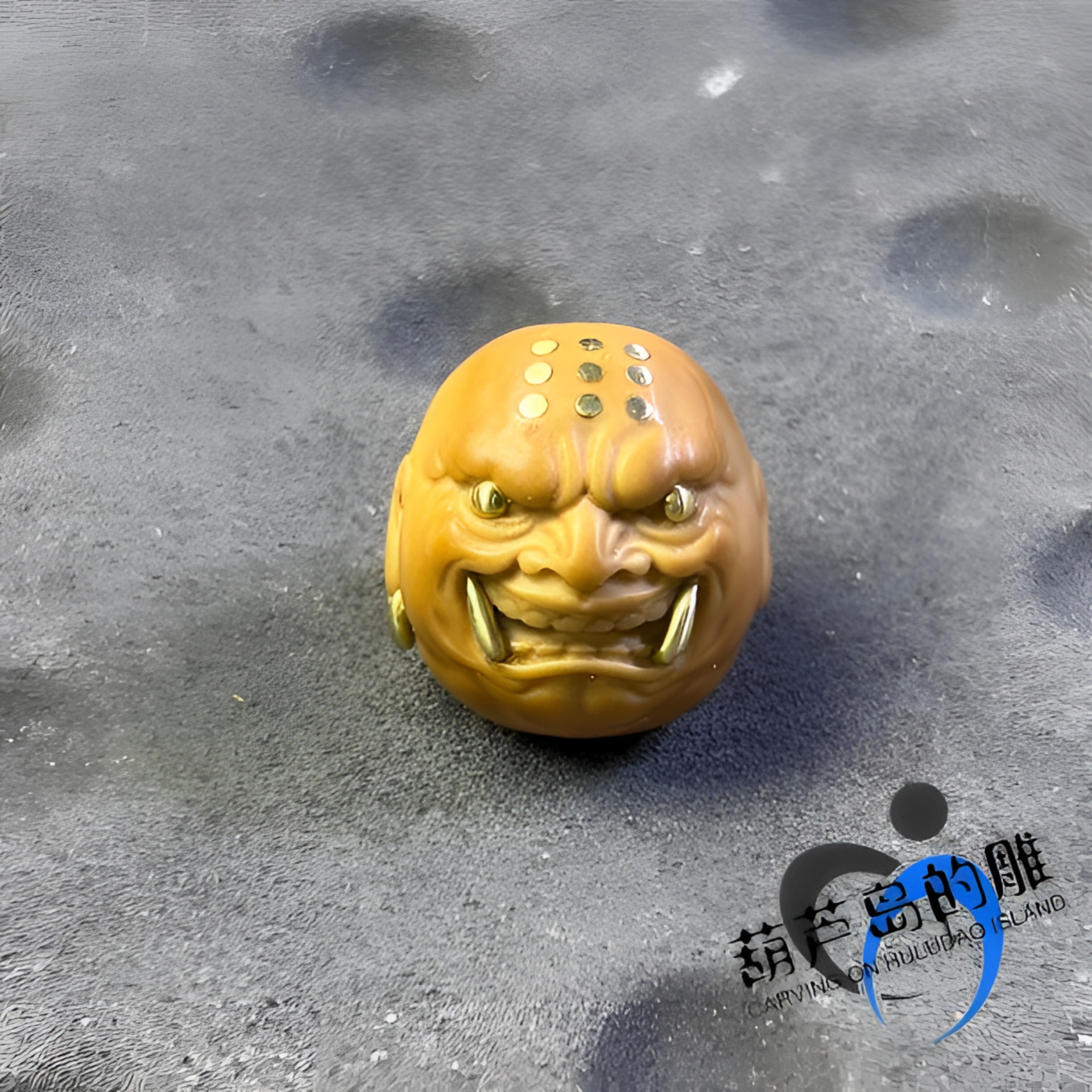 猴头核桃雕刻戒疤獠牙恶僧手串单籽配饰尺寸16.5左右