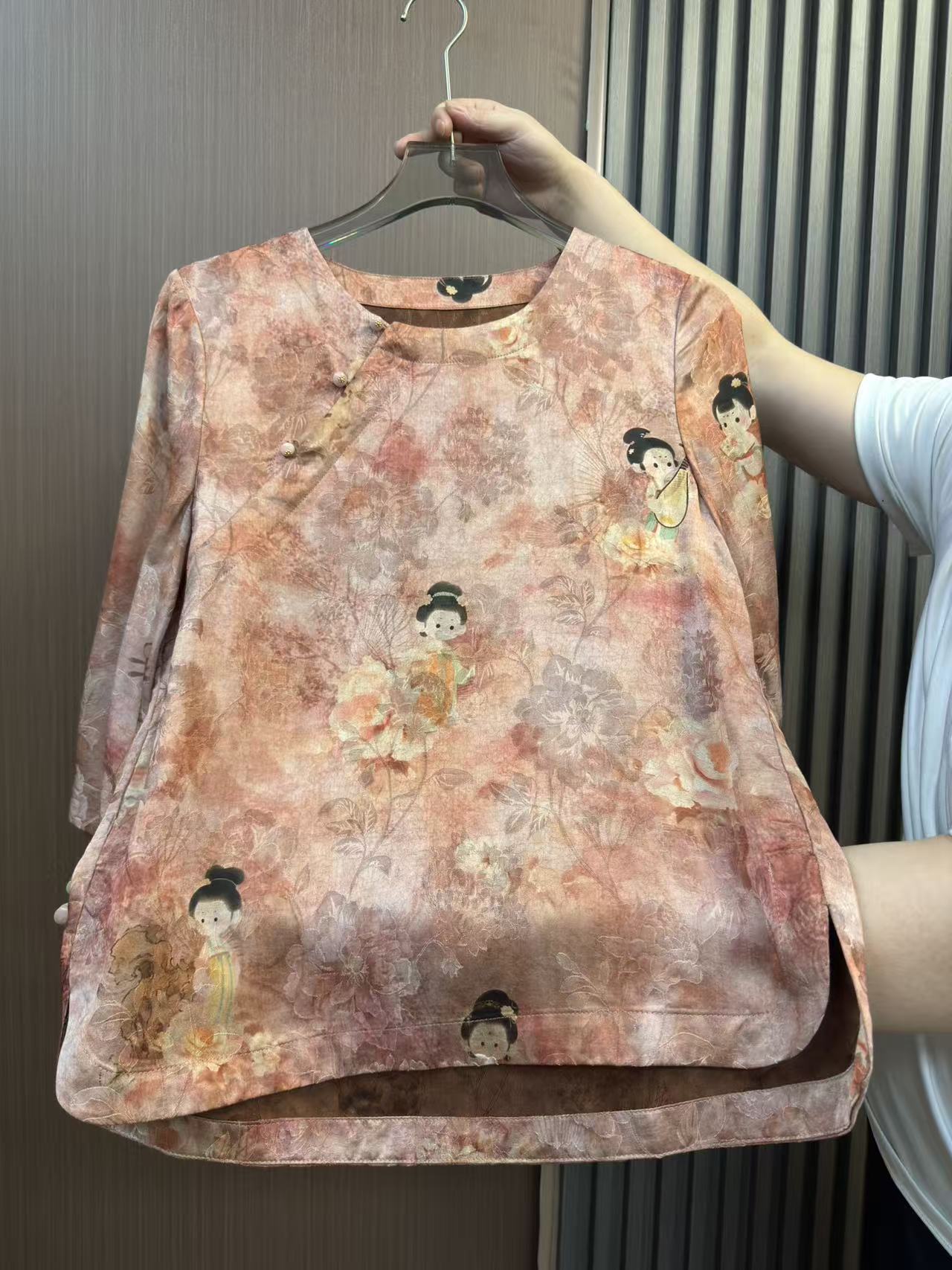 【小唐人-五分袖】香云纱新中式国风显瘦减龄透气百搭女士上衣短袖