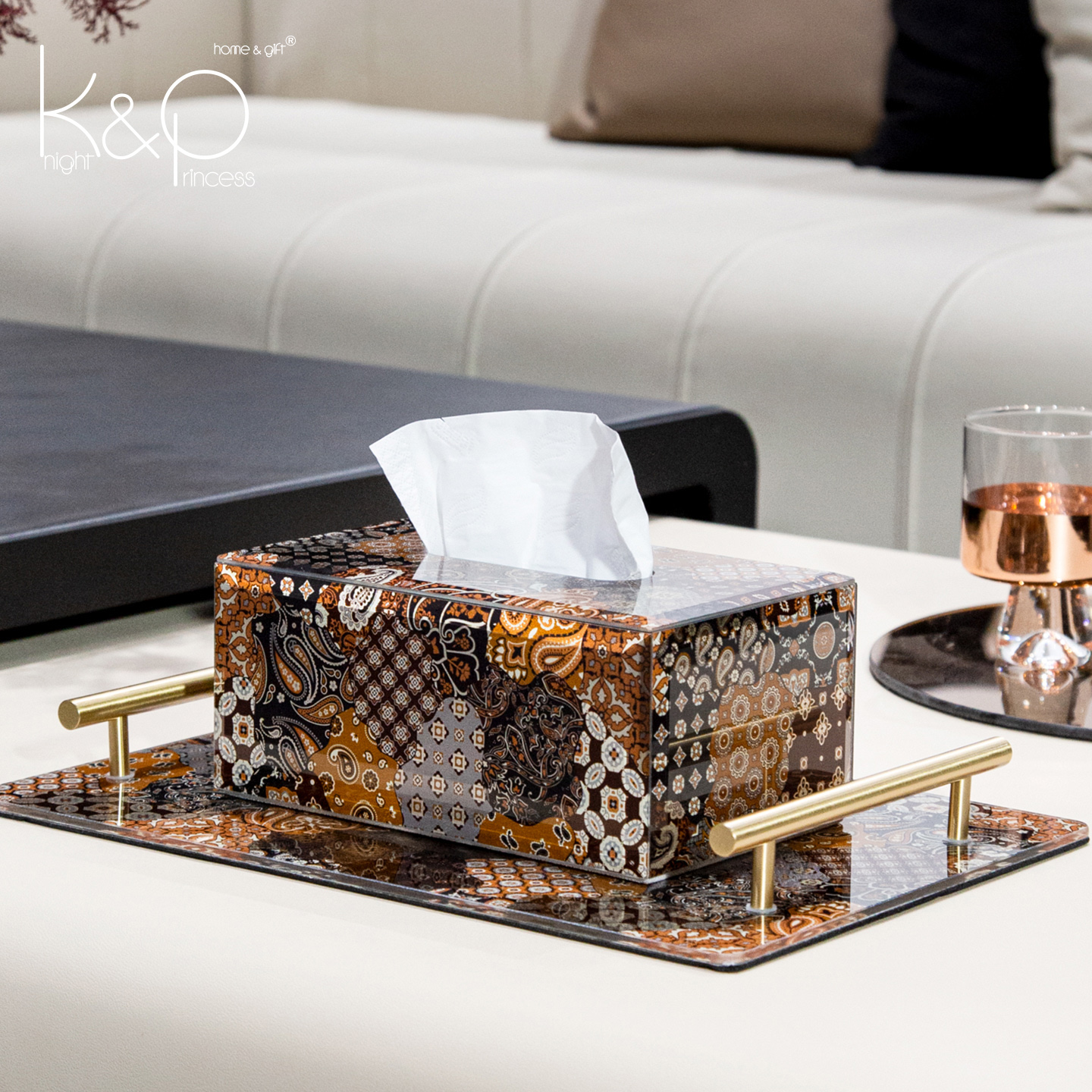 高档奢华网红款茶几创意桌面抽纸盒酒店餐桌客厅轻奢高级感纸巾盒