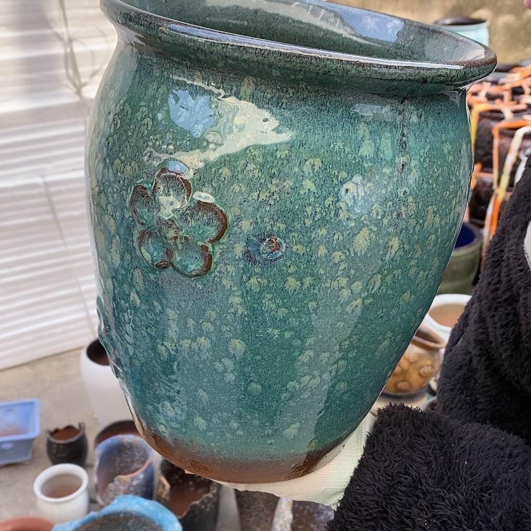 紫砂花盆瑕疵口20高25