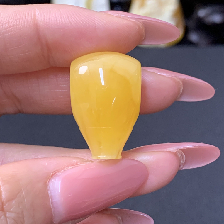 天然原矿蜜蜡三通大孔道轻松穿绳保真暴力鸡油黄文玩配饰
