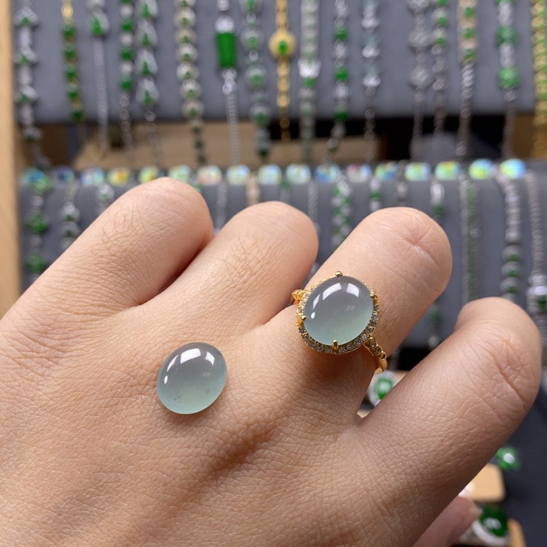 颈饰银S925镶嵌翡翠洛*12mm