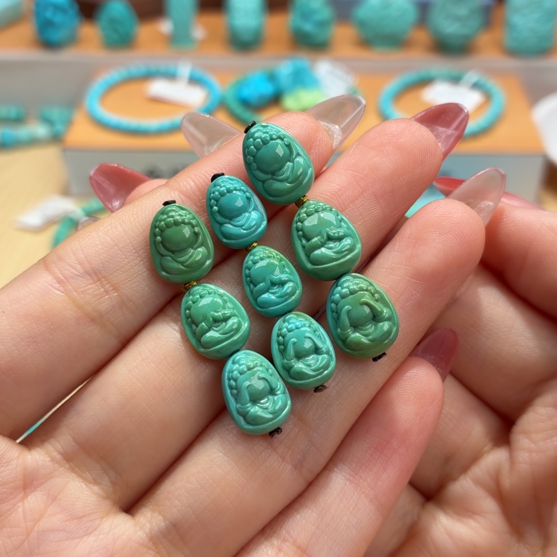 c***姐绿松石未镶嵌珠宝奇石三不佛