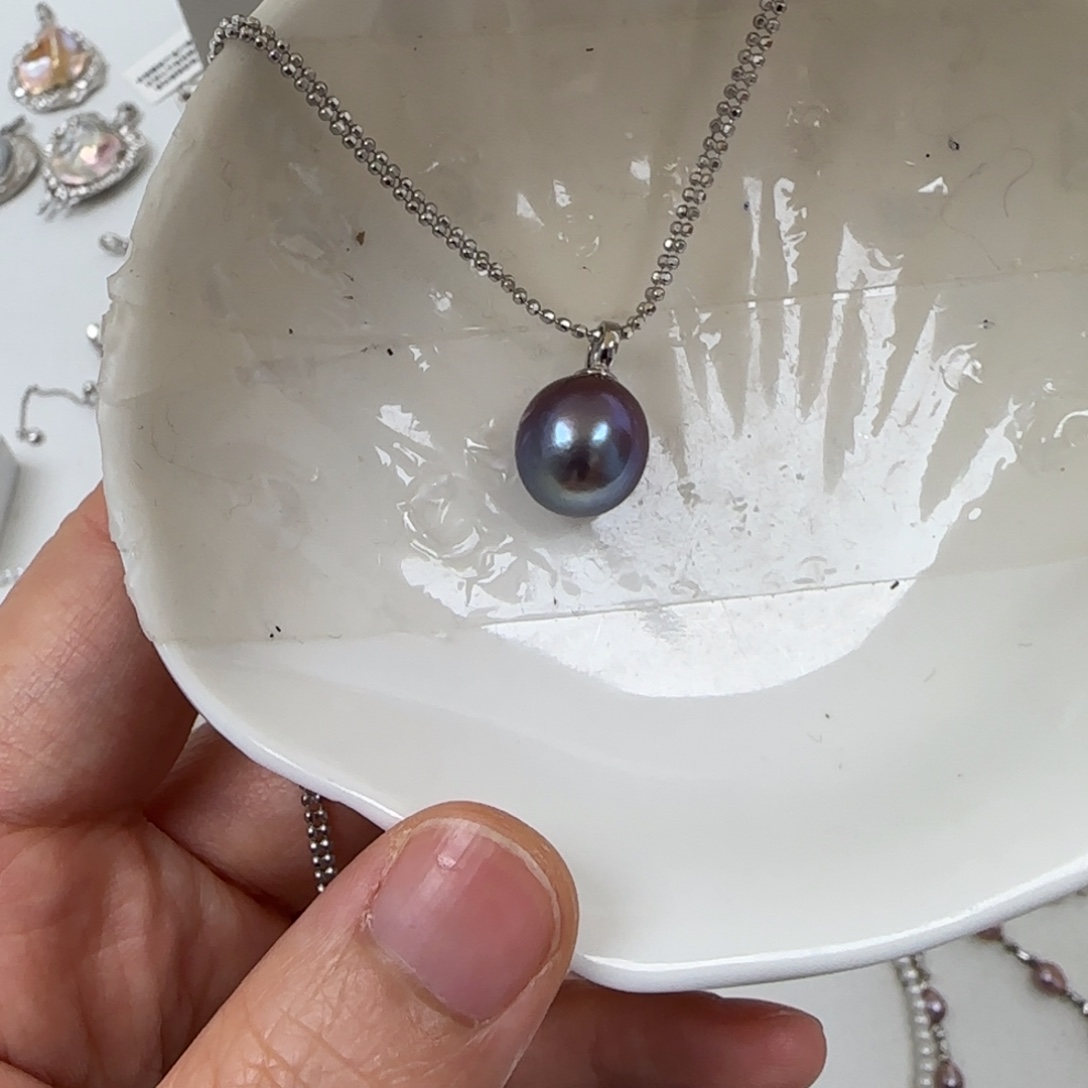 淡水珍珠吊坠(赠链)银S925镶嵌