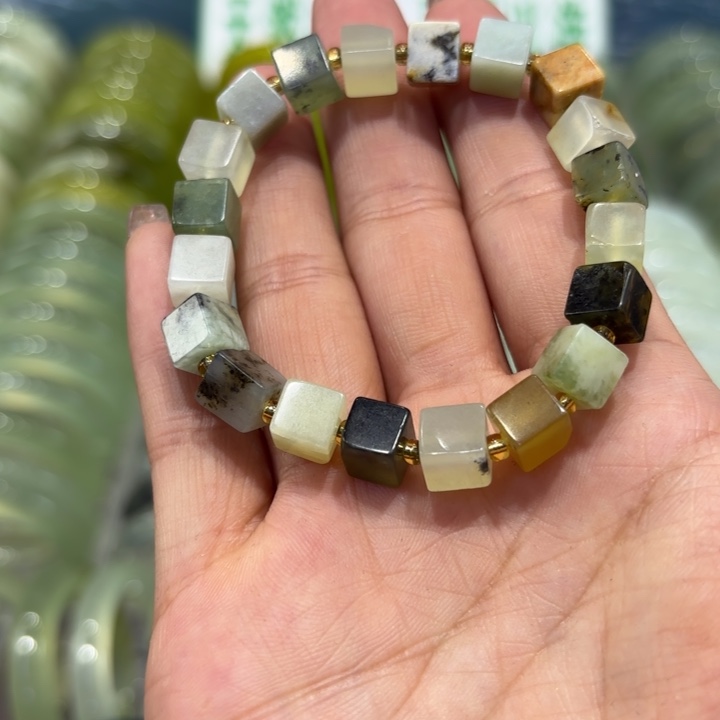 ****崽蛇纹石玉合金手镯
