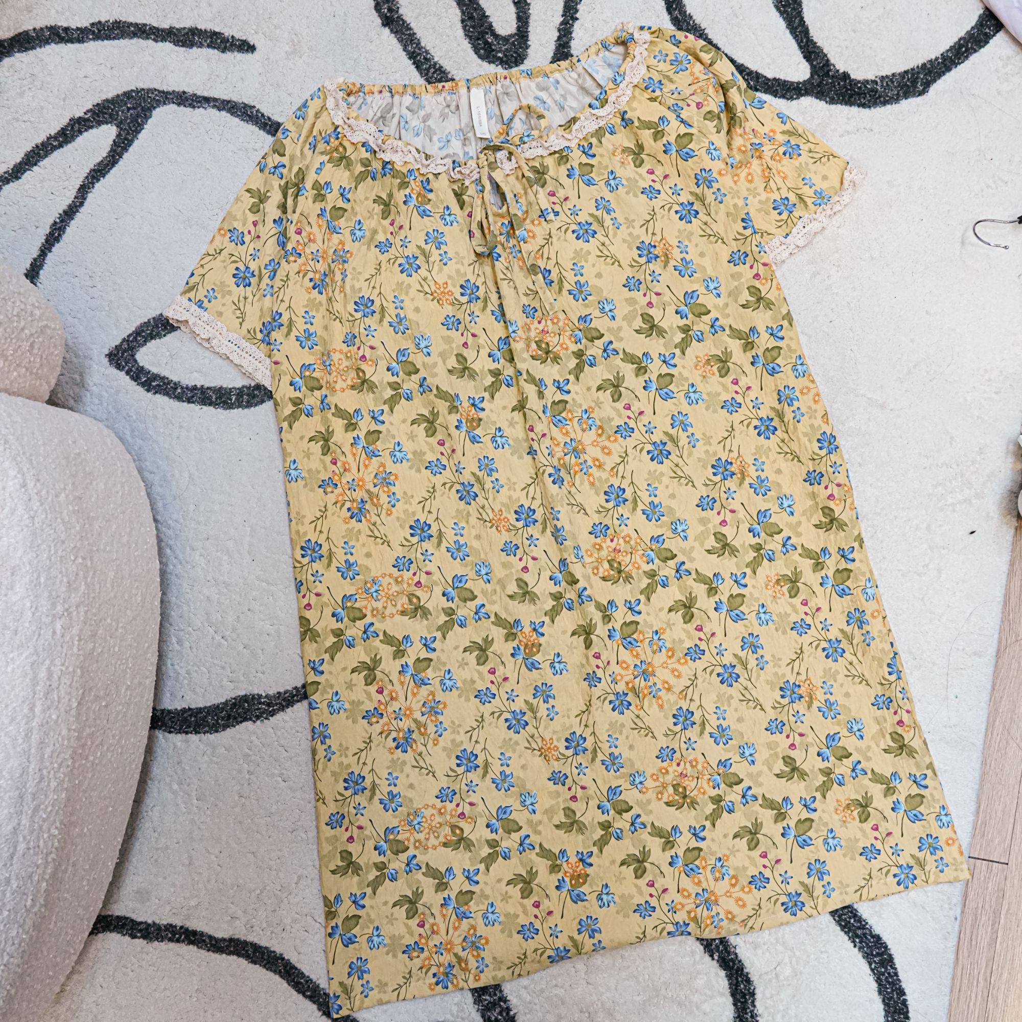 【三号链接】睡衣女款爆款2025夏季新款圆领碎花休闲居家睡裙家居服