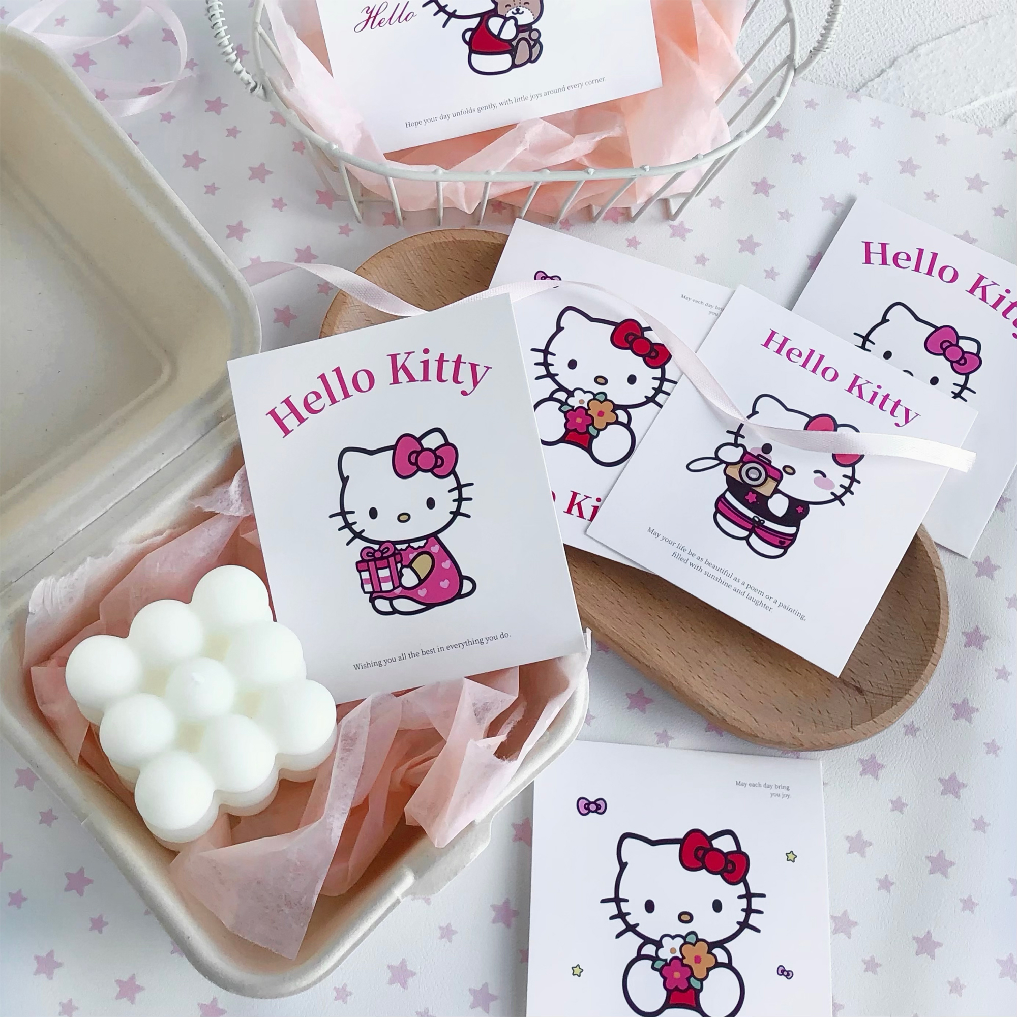 Hello Kitty卡片卡通可爱风kitty猫卡片花店鲜花花束装饰祝福贺卡