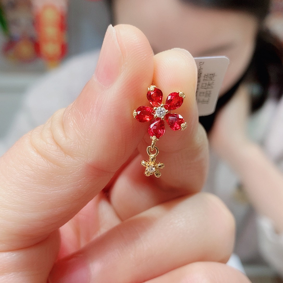 彩色蓝宝石颈饰银S925镶嵌
