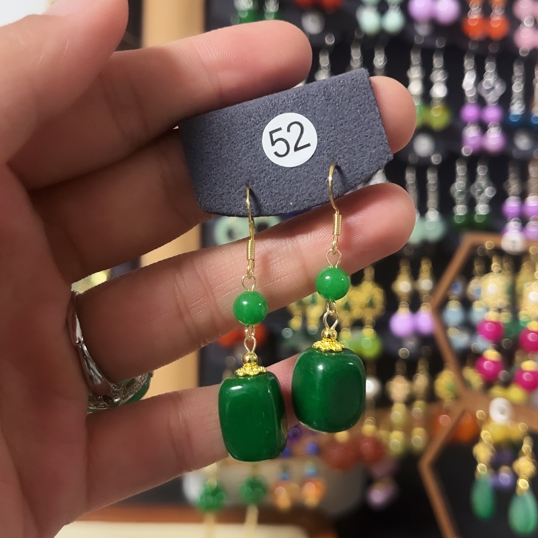 锆石纯铜925银耳饰