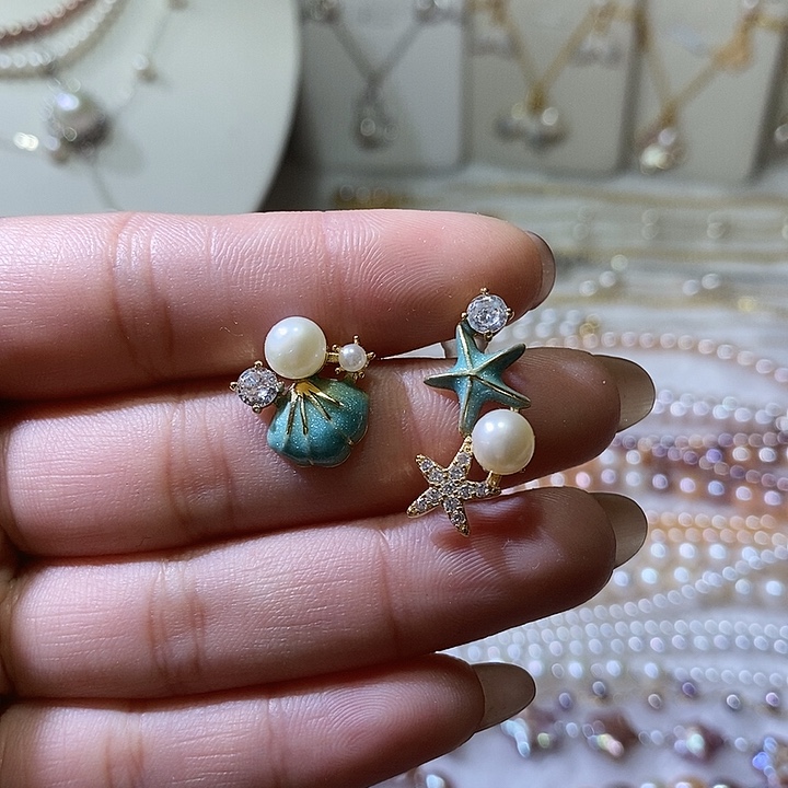 淡水珍珠耳饰银S925镶嵌