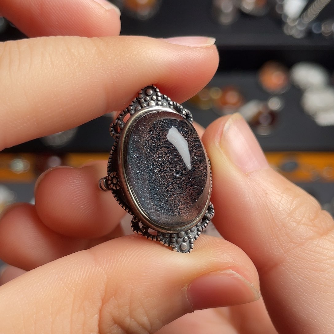 水晶戒指银S925镶嵌吉*乐