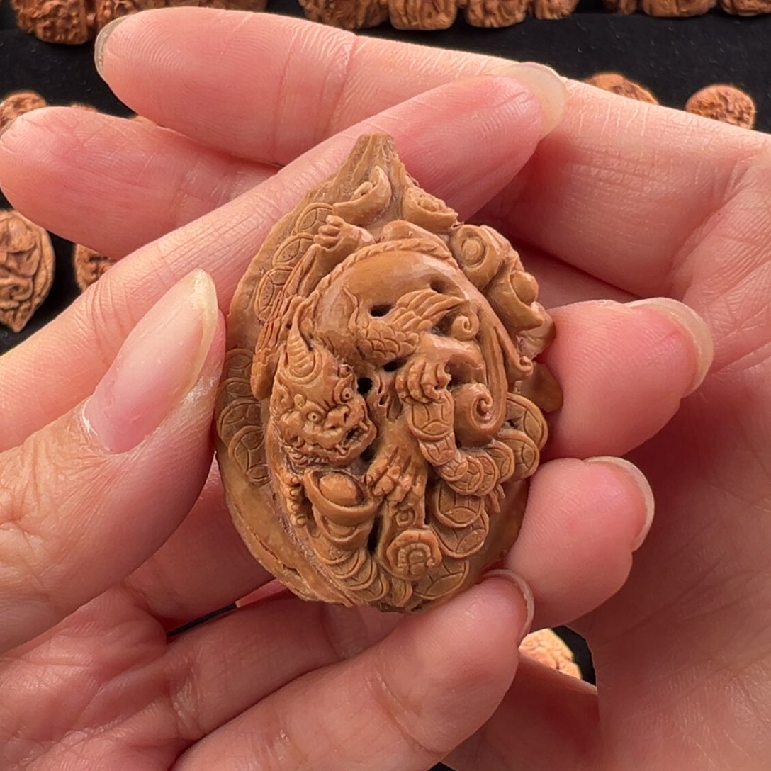 吊坠桃核桃核雕刻貔貅单籽
