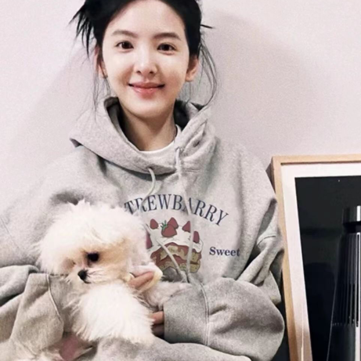 章若楠 同款 高克重毛圈 连帽蛋糕卫衣