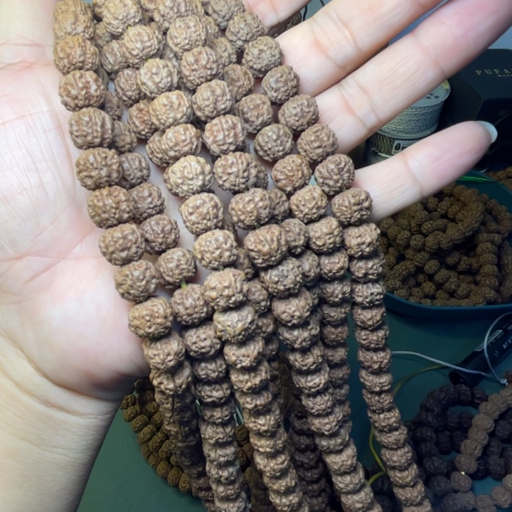 囍***手串金刚菩提原生态黑玫瑰长串保手持