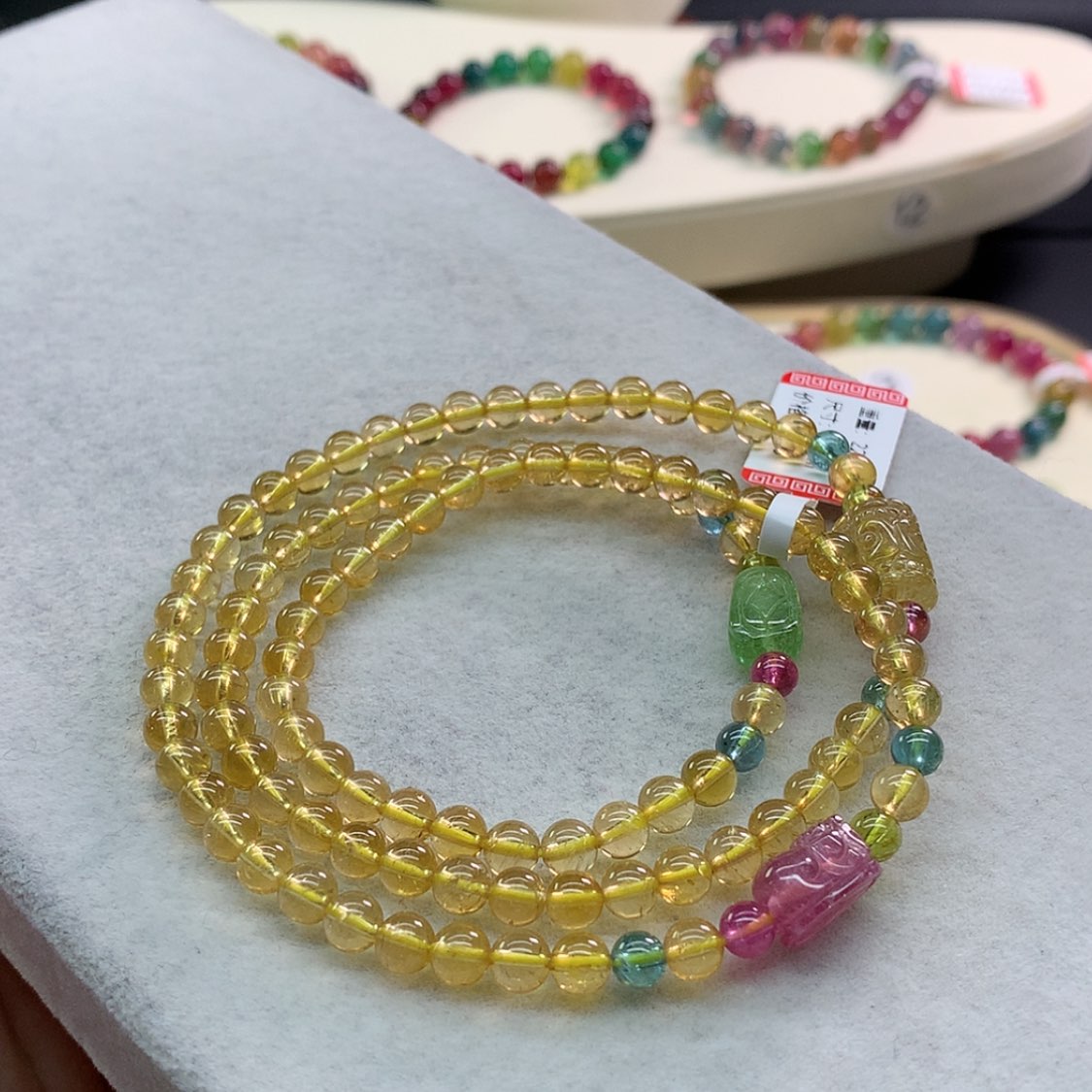 【闪购商品】碧玺手链未镶嵌碧玺黄色多圈5.1