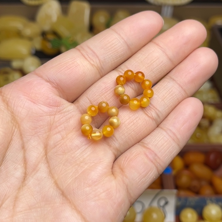 蜜蜡未镶嵌珠宝奇石天然蜜蜡小米珠跑环随机发一个