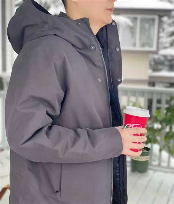 1新款商务V系中长款男士外套冲锋衣