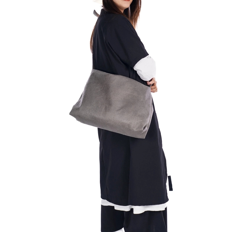 无则艺【横版大包】水泥灰艺术时尚简约横版科技布通用单肩斜挎包