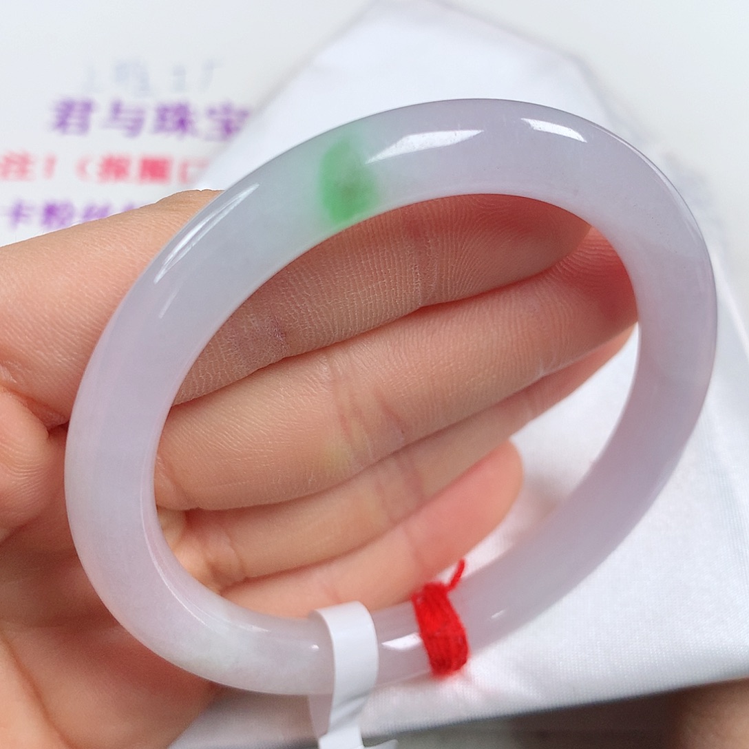 翡翠手镯未镶嵌 圆条①②①