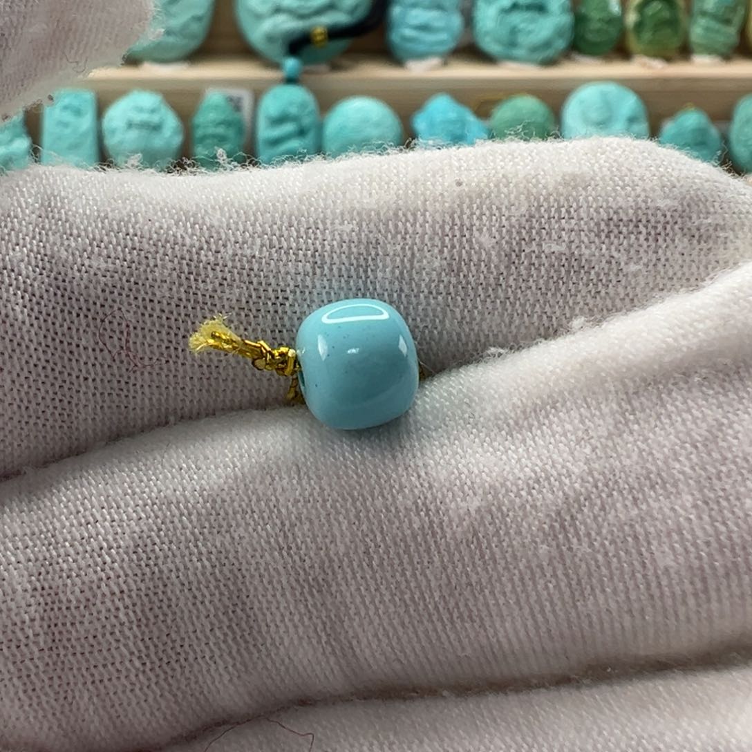 未镶嵌绿松石老型珠7.3x6.3mm