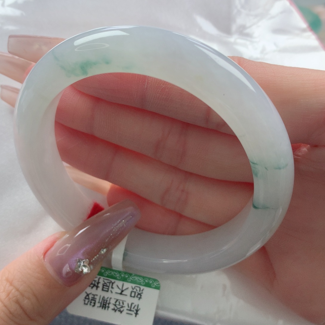 未镶嵌手镯翡翠缅甸天然翡翠A货53.8