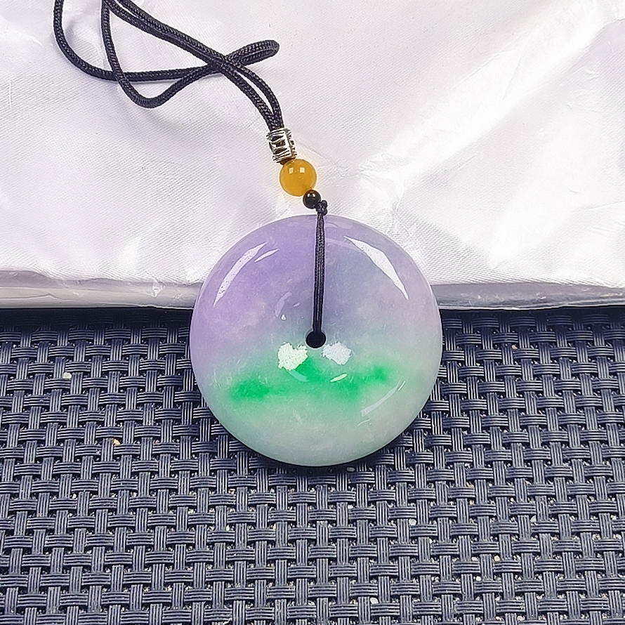 （聚宝严选）D154紫绿平安扣套装大厚吊坠妈妈款精致精美百搭时尚