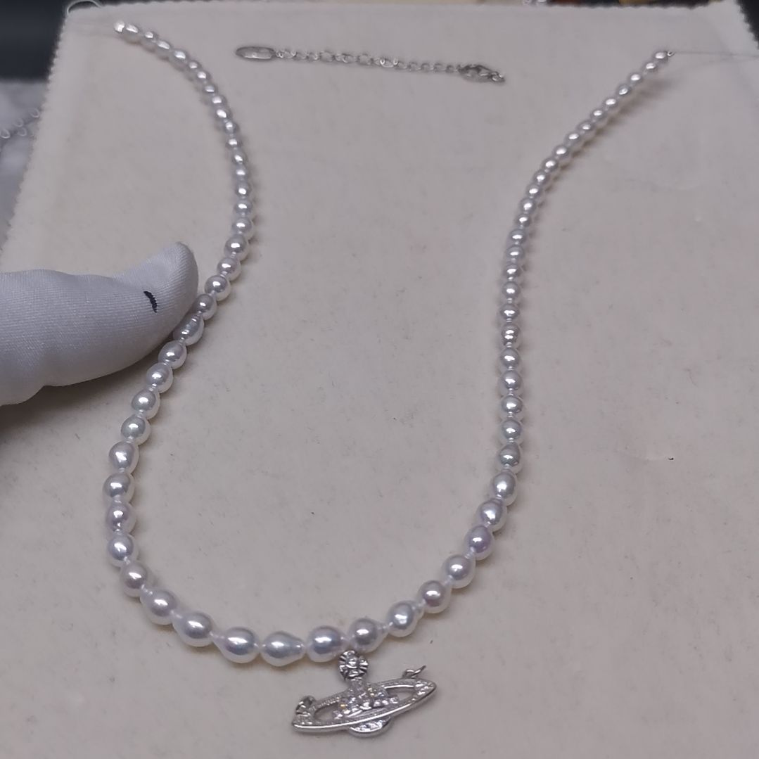小***酱颈饰银S925镶嵌淡水珍珠