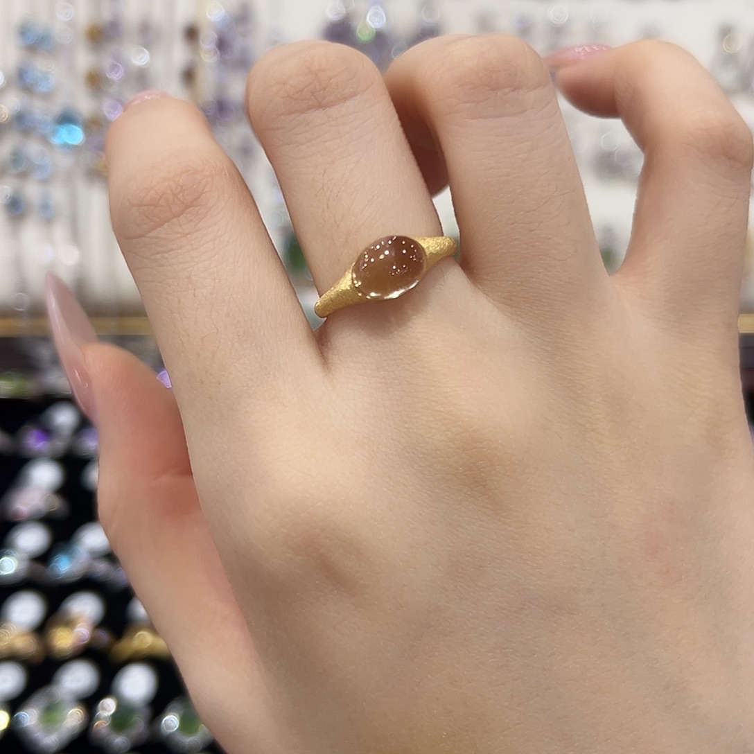 戒指银S925镶嵌黄晶