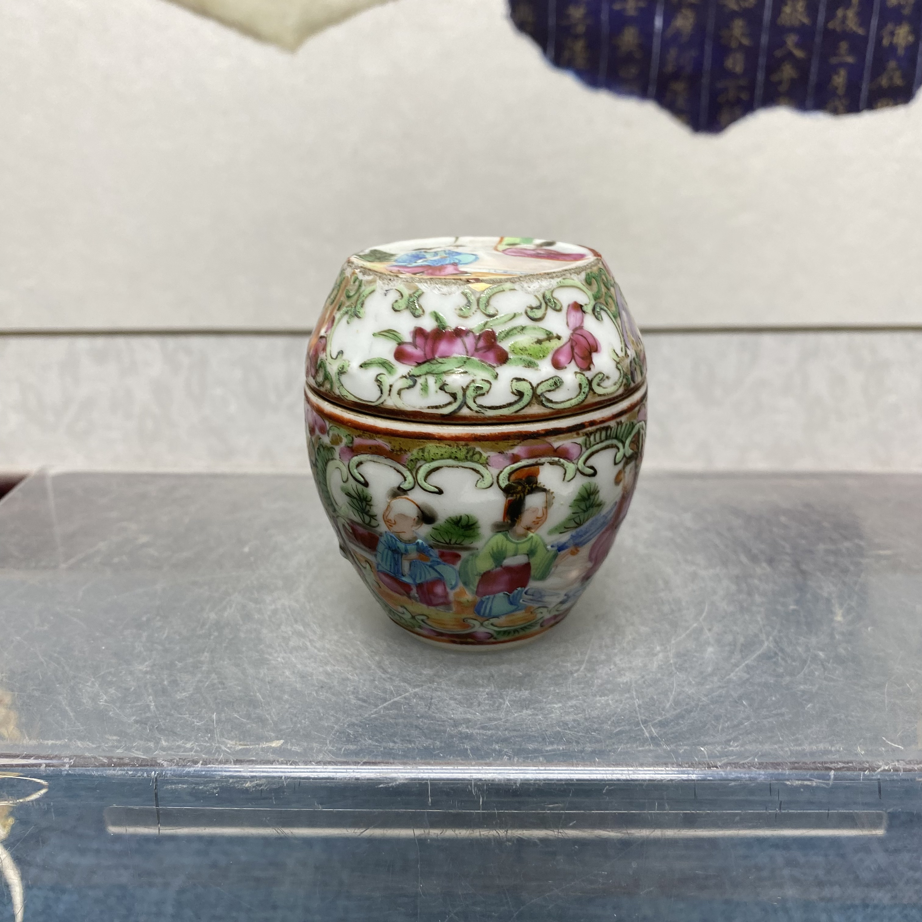 清晚期广彩人物故事鼓钉罐72/古董/古玩/KC20250117018