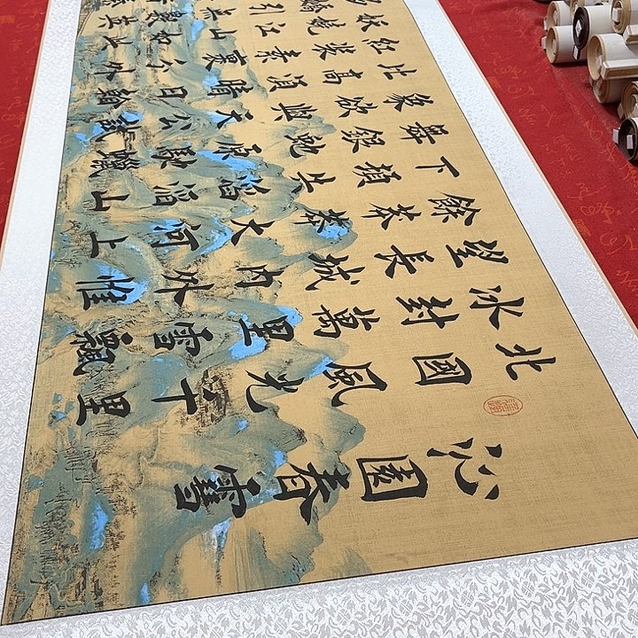 书法北国卷轴堵金栋205✖️55厘米左右