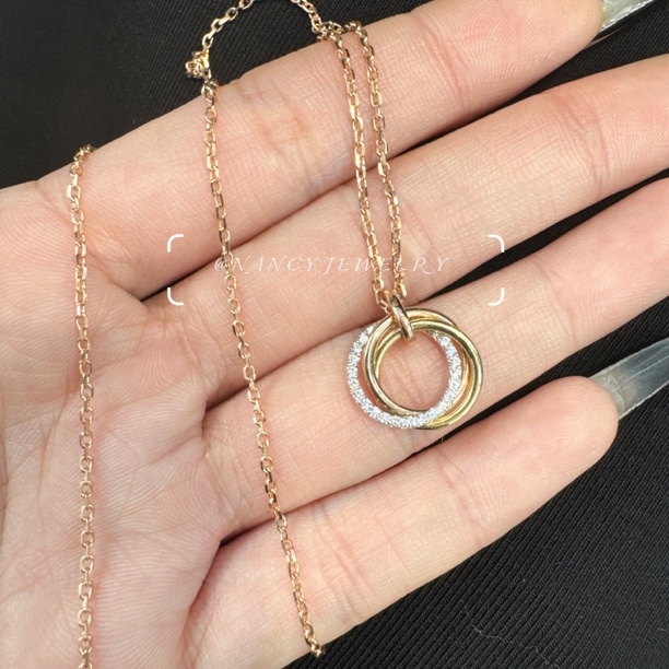 【念慈高定】18k 三色光环项链 4.8g日常百搭气质款