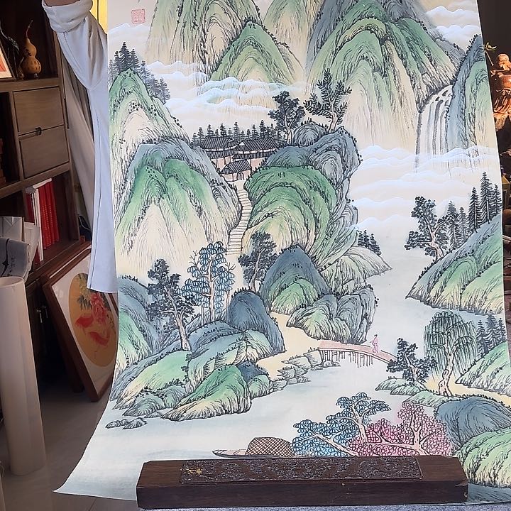 书法石万泉老师竖山水