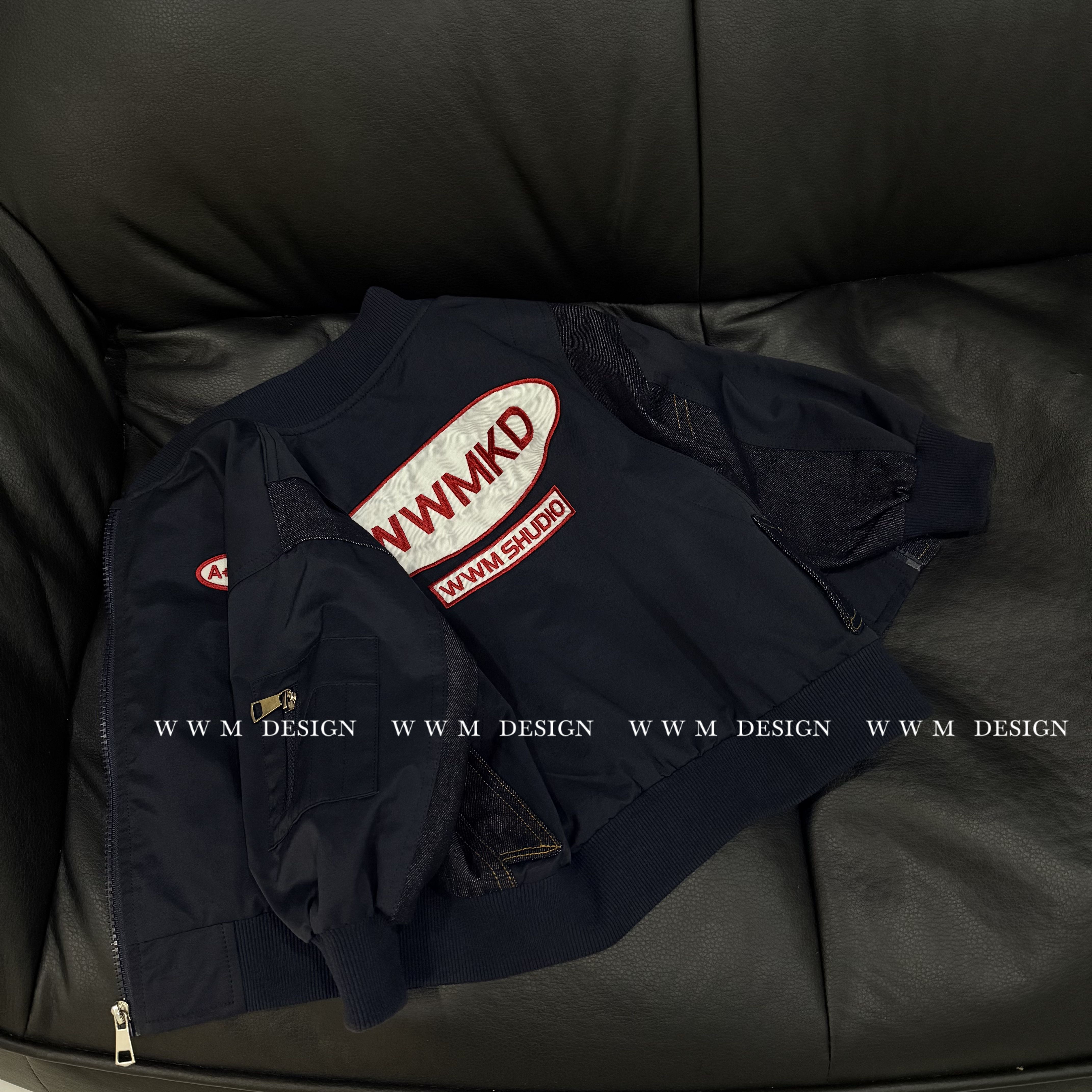 现货【文文妈】新款男童时尚宽松秋季百搭牛仔拼接儿童外套hyp2684