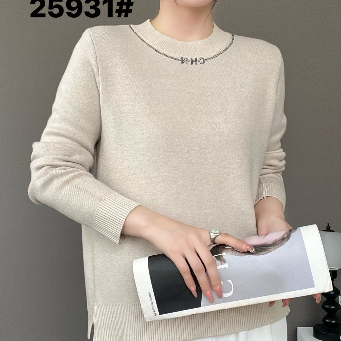 【尚品胖小妞】【25931加绒针织衫】2025秋冬精品加绒半高领羊绒衫