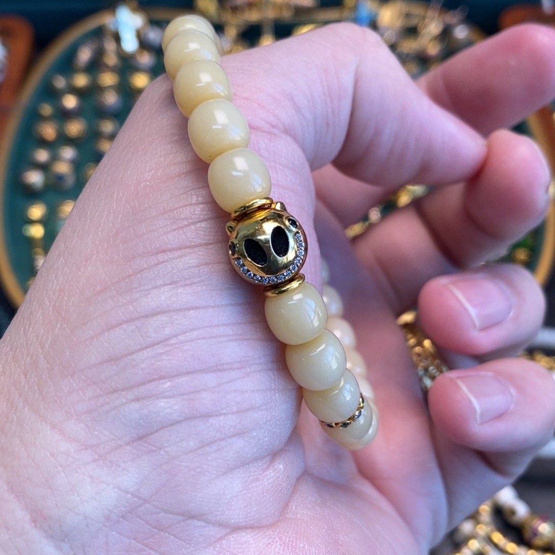 合成立方氧化锆手链足金镶嵌