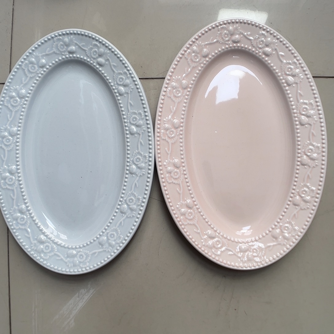 瓷片瑕疵特价陶瓷鱼盘