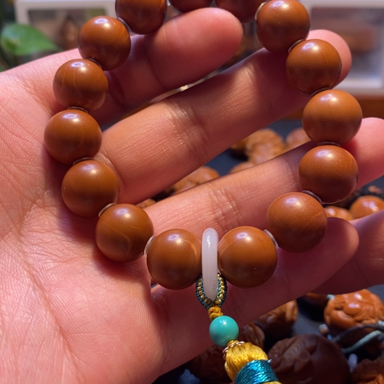 【闪购商品】橄榄核手串/手链苏工名家高货老铁核1.5正圆光珠