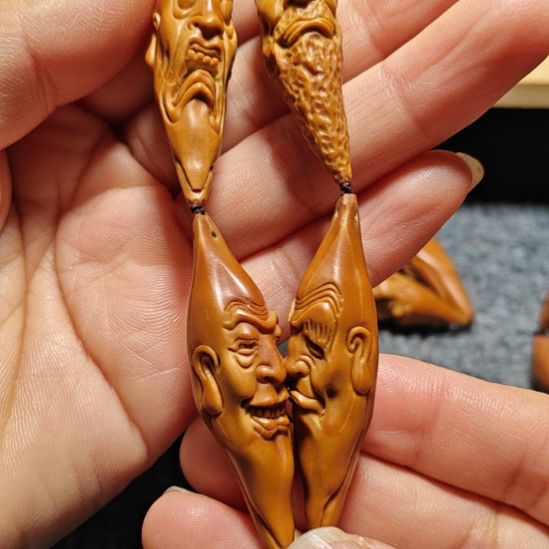 手串/手链橄榄核橄榄核核雕脖挂柳叶核十八罗汉