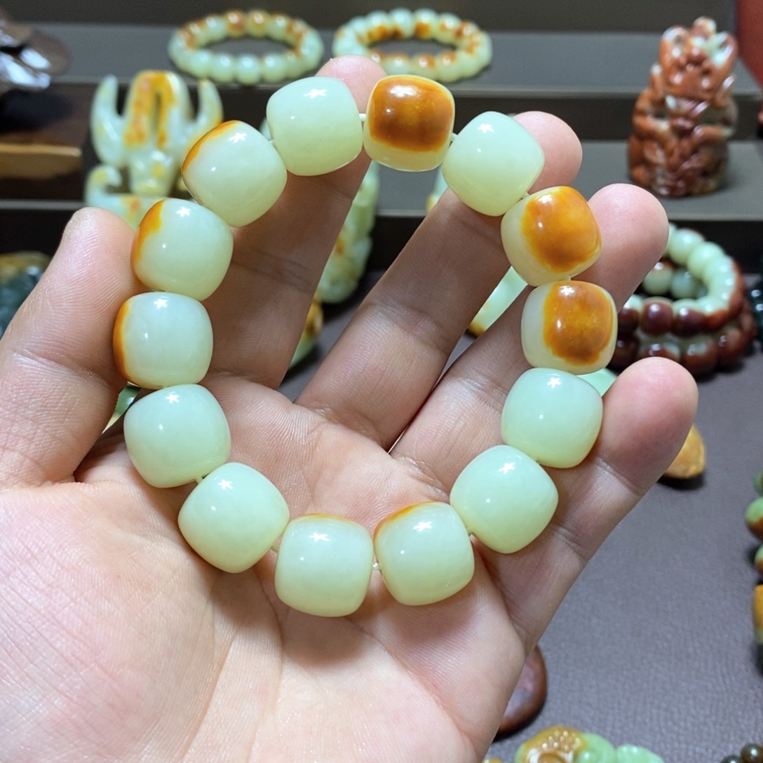 和田玉手串卡16未镶嵌乐*遥