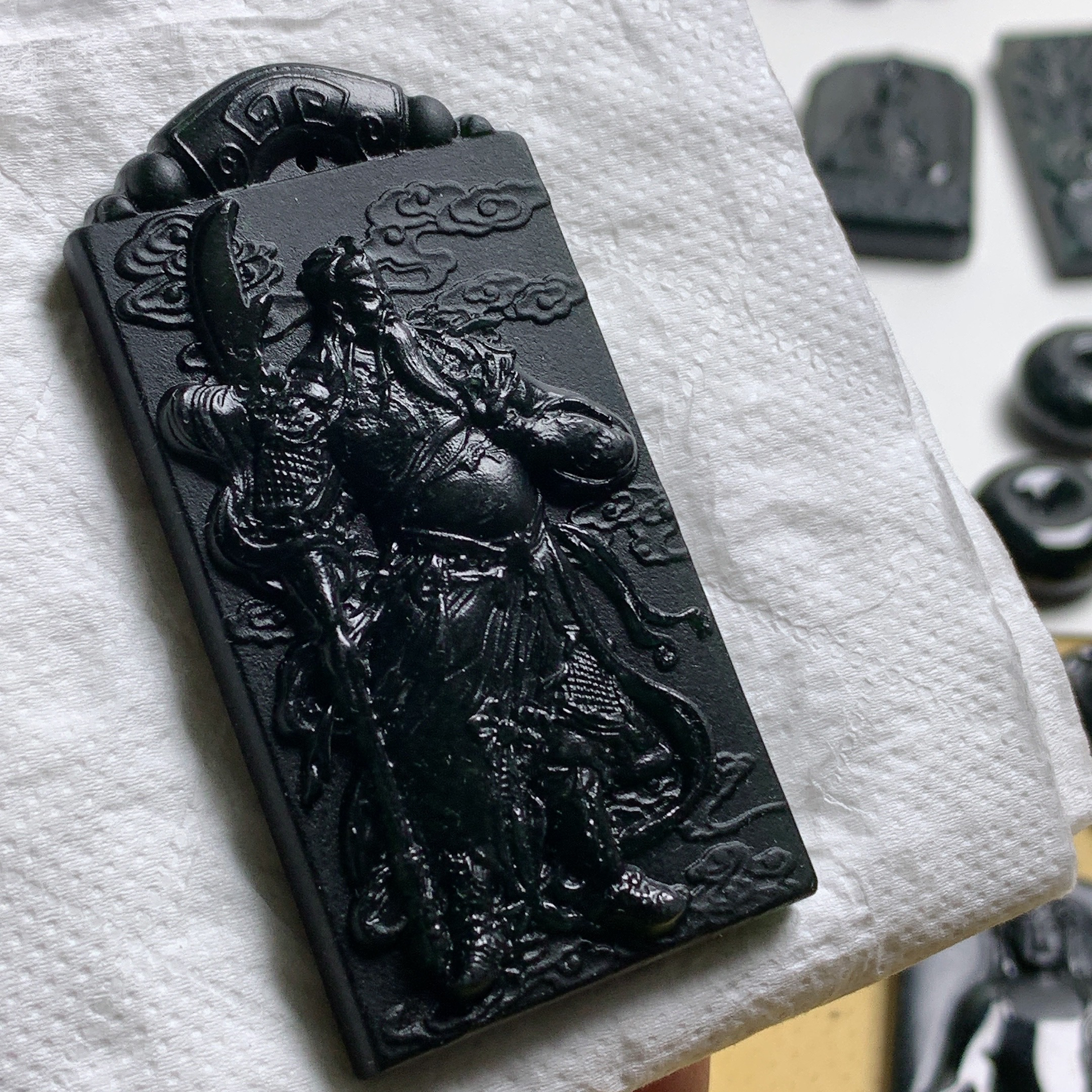 天然缅甸料a货 关公牌挂件131