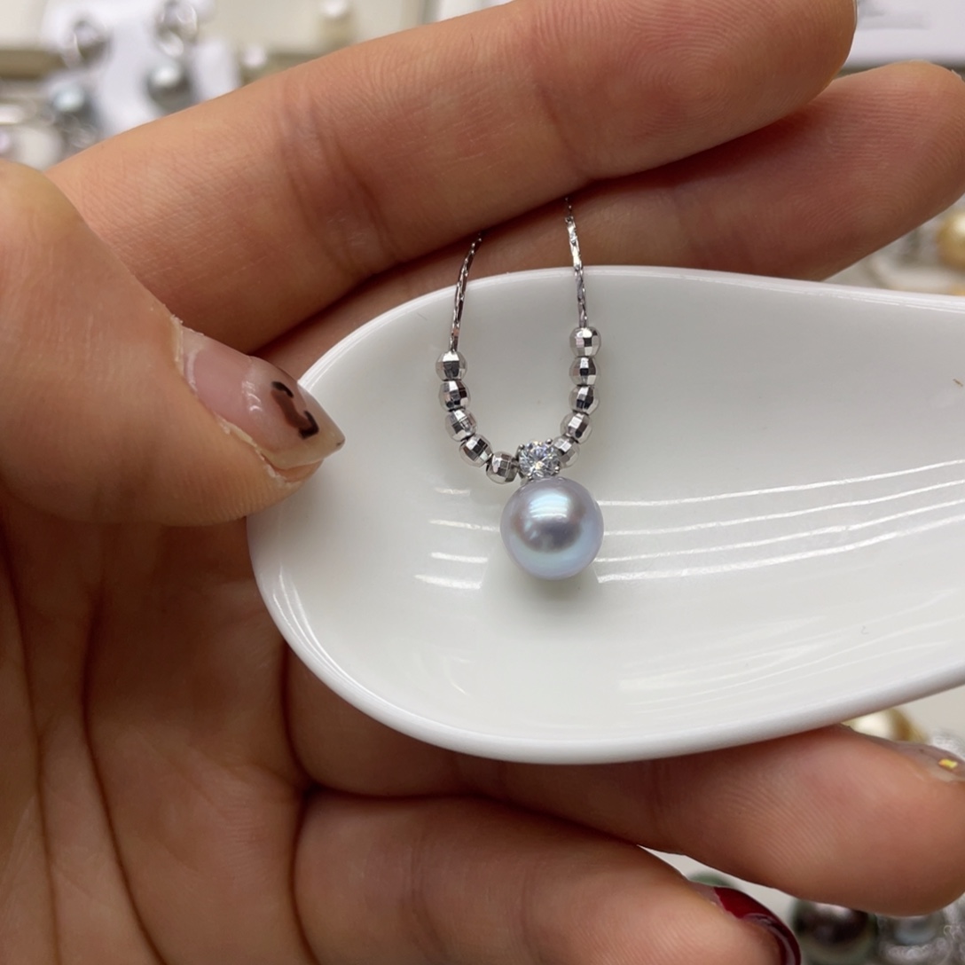 海水珍珠项链银S925镶嵌