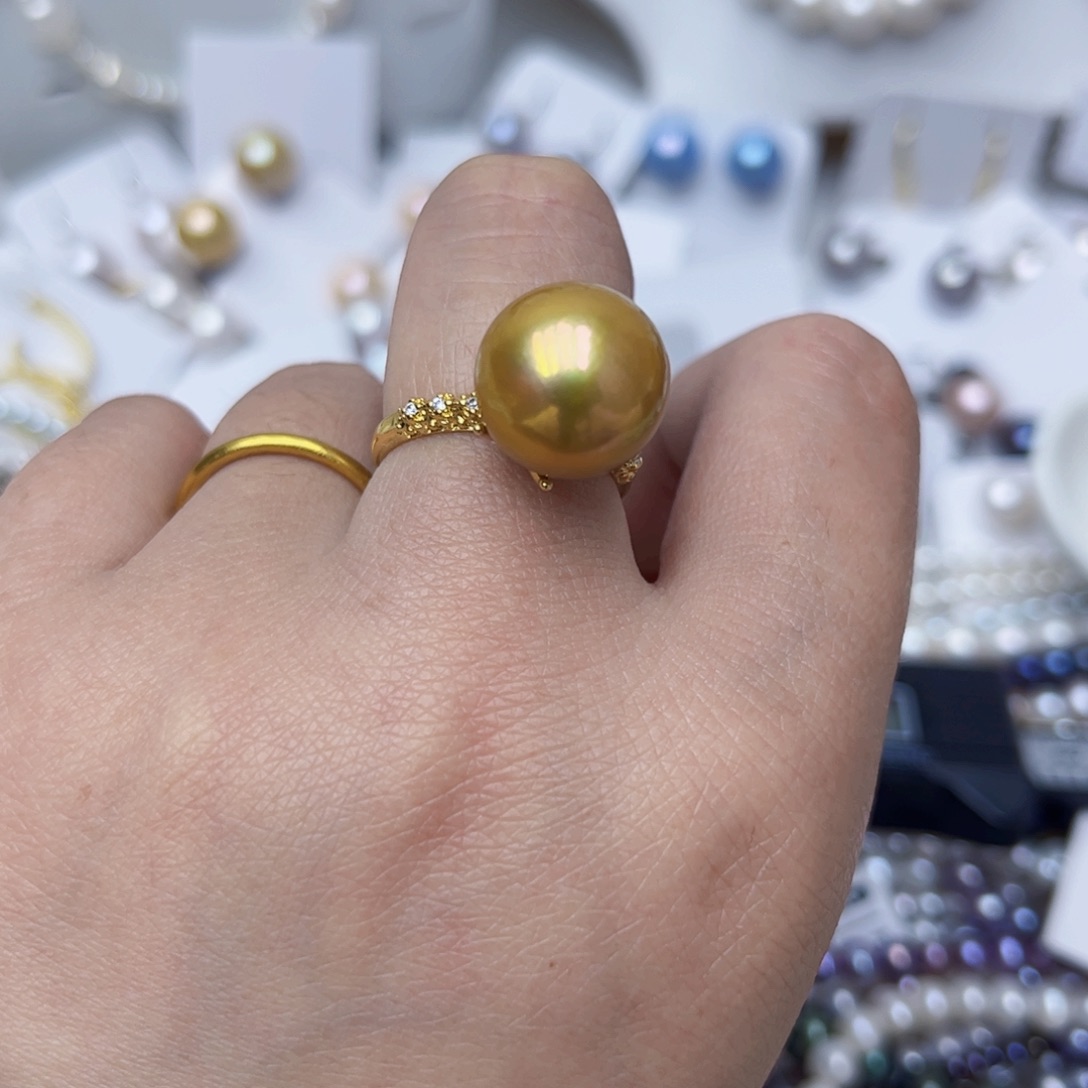 淡水珍珠戒指银S925镶嵌
