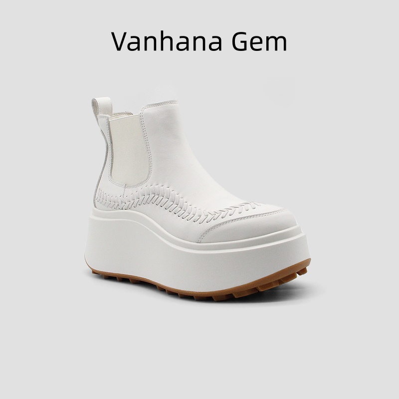 VANHANA GEM时尚英伦风棉靴厚底弹力瘦瘦靴加绒高帮冬季2519-11