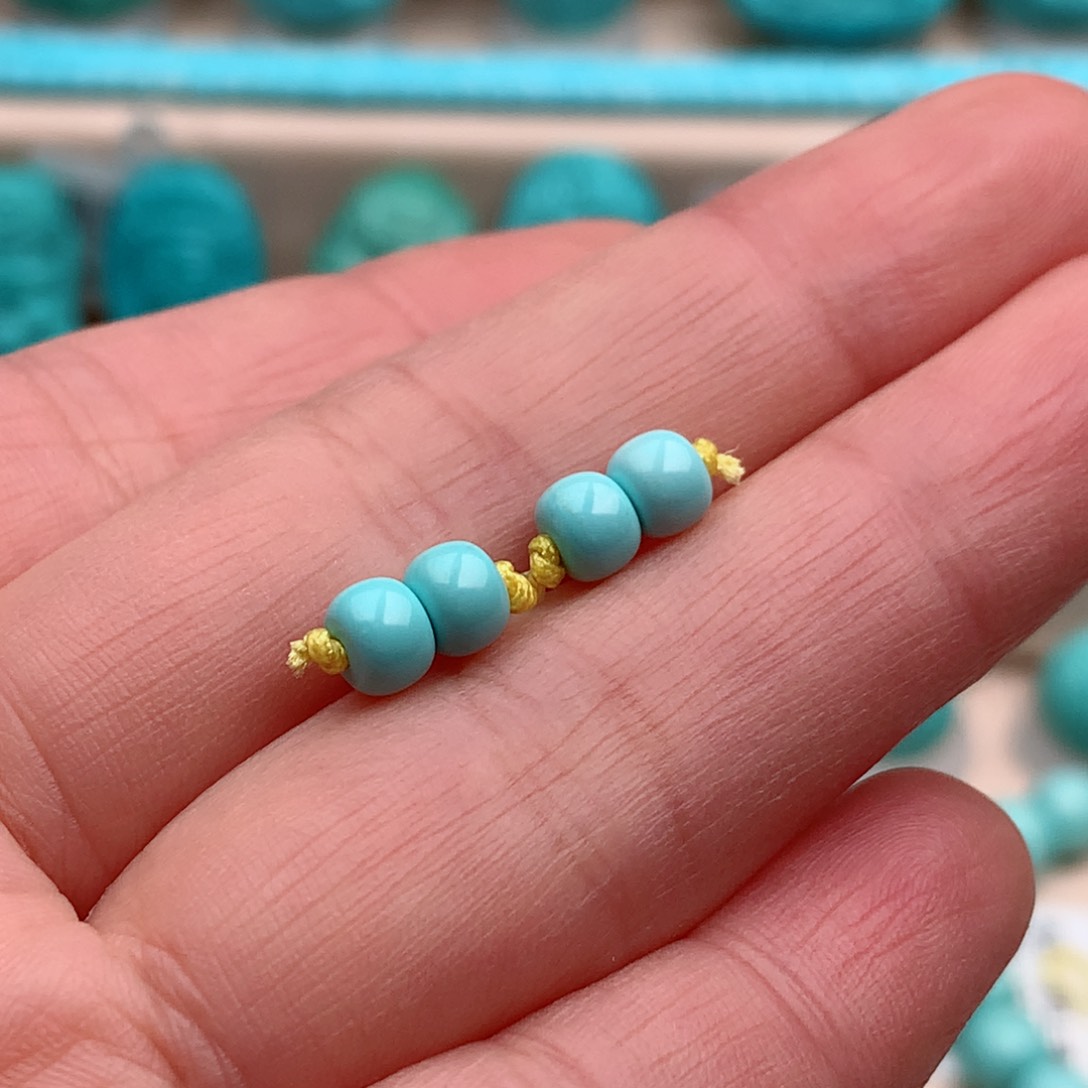 绿松石珠宝奇石未镶嵌5mm