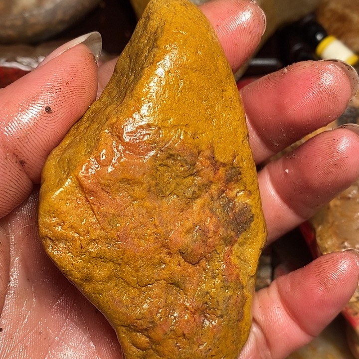 昌化石牧**羈浙江昌化田黄原石把玩件