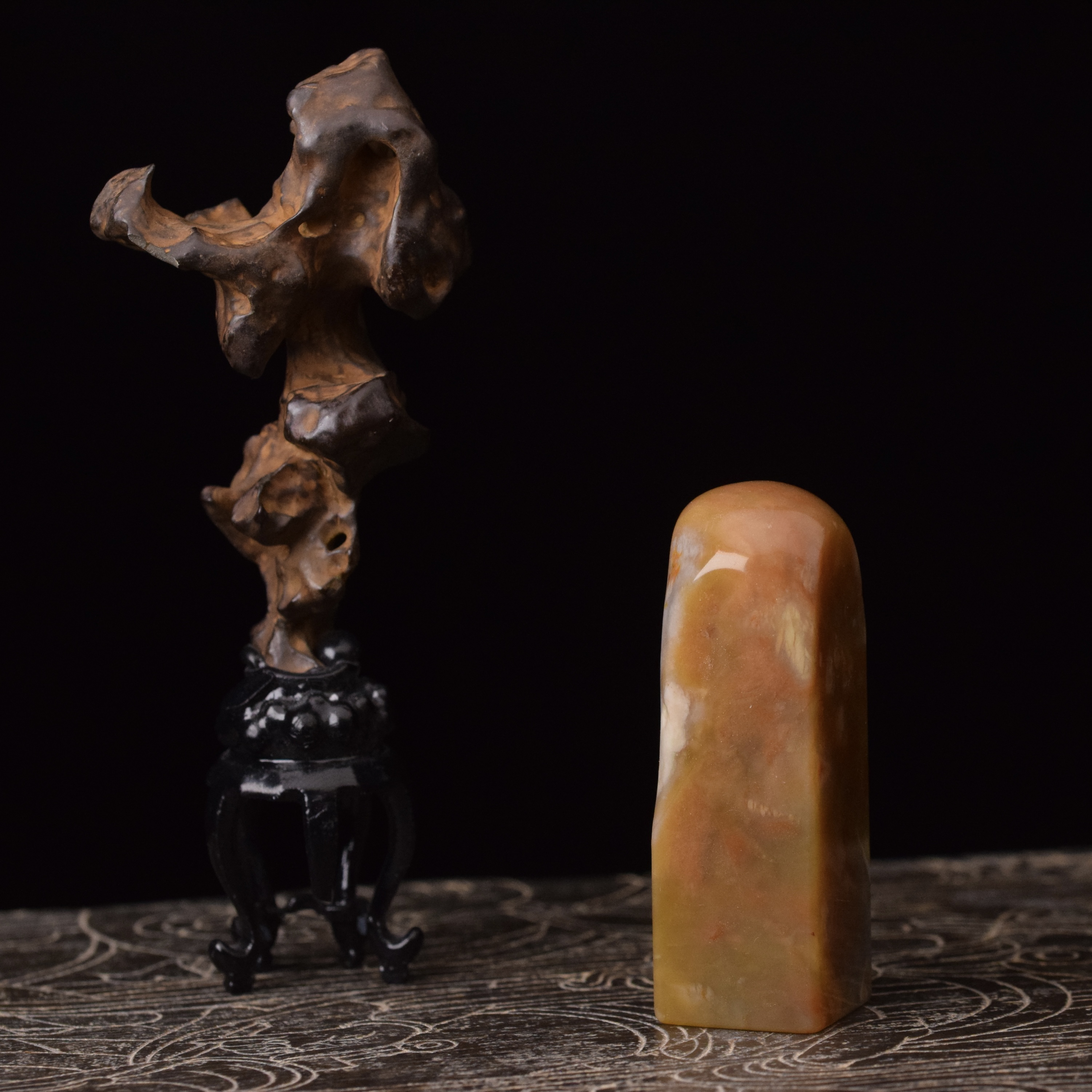 福利 寿山石 脱蛋金沙善伯 素章 篆刻章 尺寸1.8*1.8*5.5cm