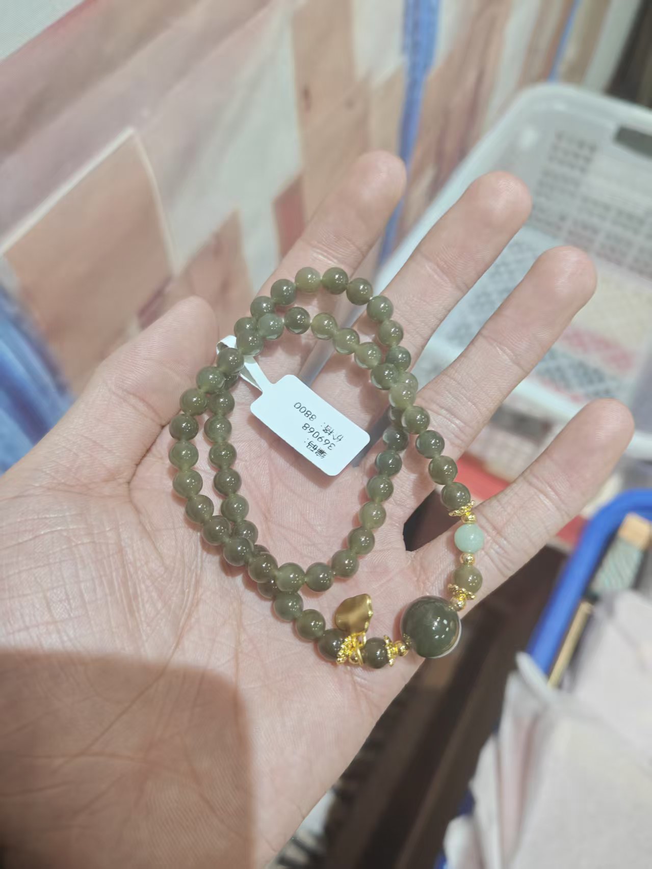 绿色多圈手串无礼盒
