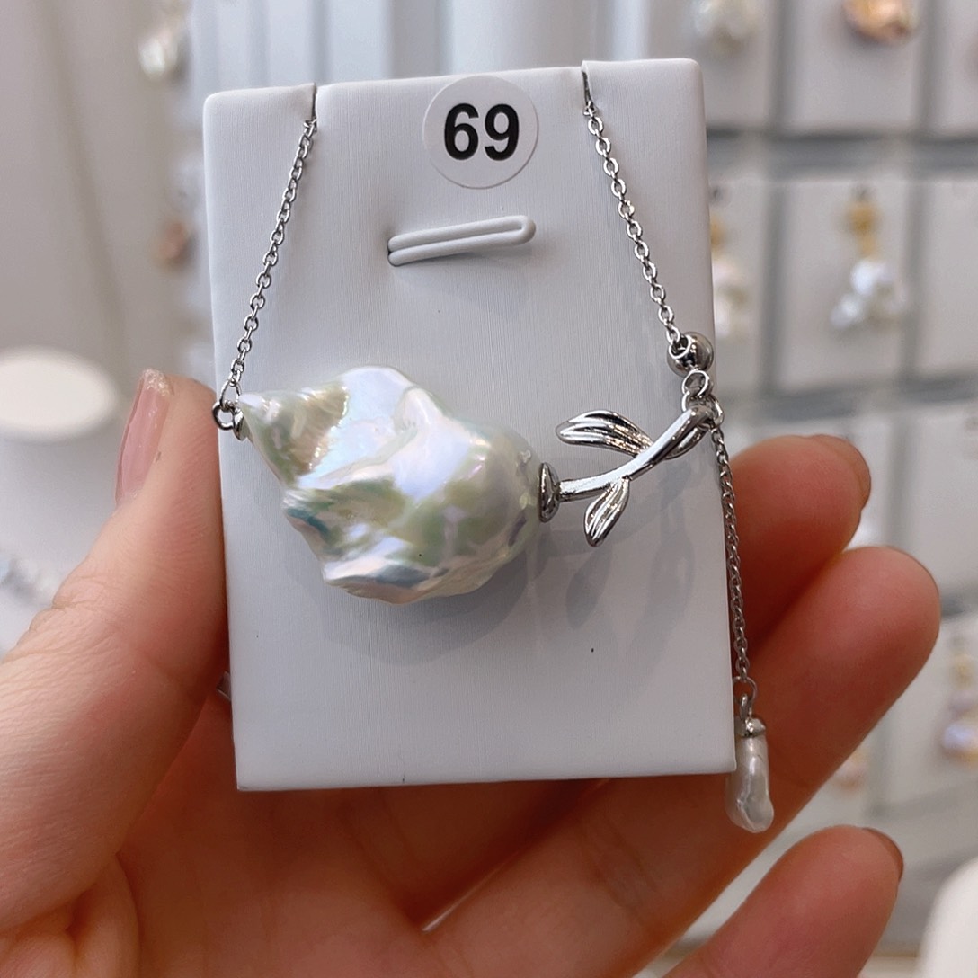 淡水珍珠天然珍珠巴洛克银S925镶嵌美***乐