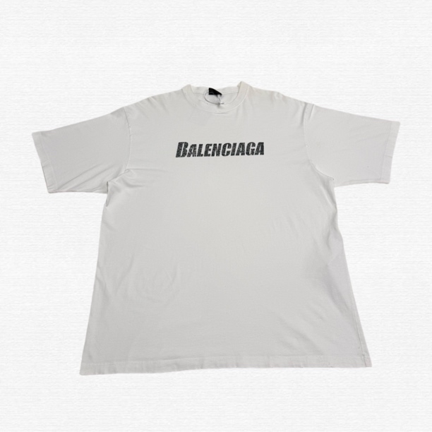 未使用 Balenciaga/巴黎世家 白色字母Logo白色短袖/XS码/70707