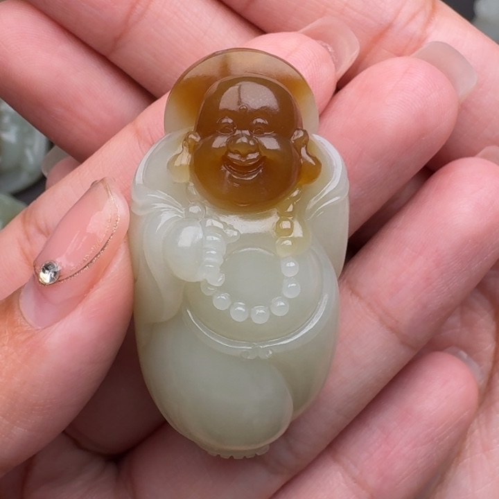 和田玉颈饰未镶嵌冰***雪